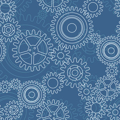 Seamless pattern of gear wheels