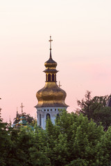 View on the ivening Kiev-Pechersk Lavra in Kiev. Ukraine