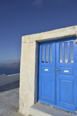 Traditional Greek door at Santorini Island, Oia