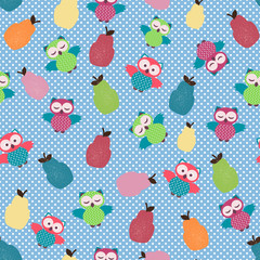 Seamless pattern with owls - 84672257