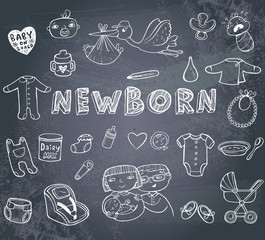 Newborn doodles set 