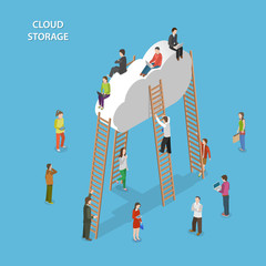 Cloud Storage Isometric Vector Concept © TarikVision