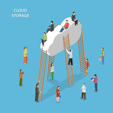 Cloud Storage Isometric Vector Concept