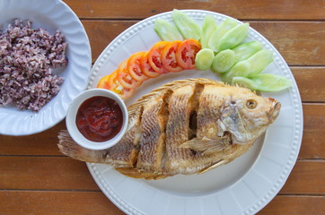 Health food on table.