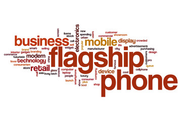 Fototapeta premium Koncepcja cloud słowo flagowy telefon