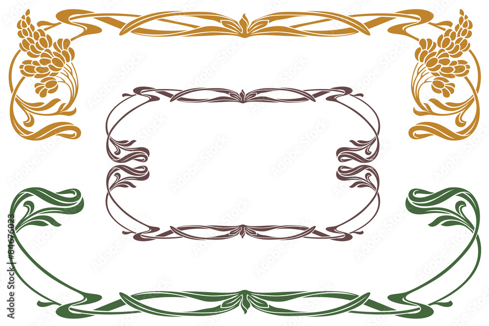 Wall mural vector abstract framework from the bound plants and flowers