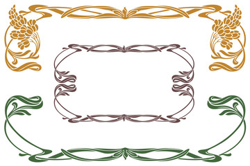 Vector abstract framework from the bound plants and flowers