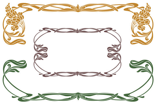 Vector abstract framework from the bound plants and flowers