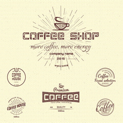 Obraz premium Coffee badges logos and labels for any use