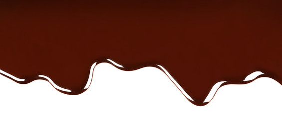 Dripping melted chocolate, isolated on white