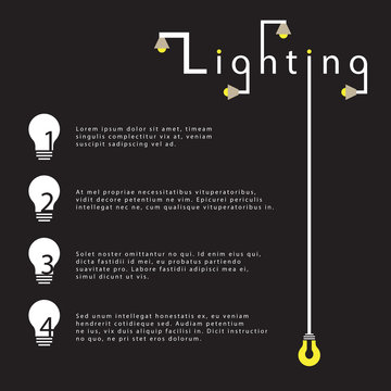 Flat style Template with light bulb idea, infographics ,concept ,vector, illustration ,design