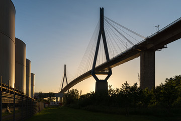 The Köhlbrand bridge in the port of Hamburg