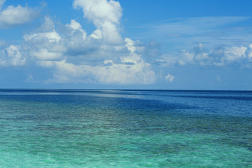View of beautiful blue ocean water in resort