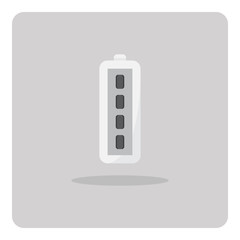 Vector of flat icon, battery on isolated background