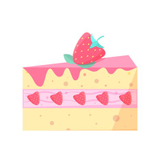Piece of cake with strawberry
