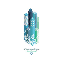 City logo. 3D isometric vector illustration