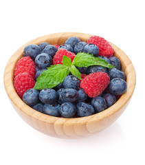 Blueberries and raspberries