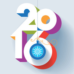 2016 new year. Colorful, contemporary design.