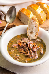 Chicken gizzards stewed.