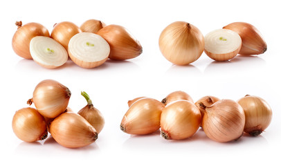 composite of fresh onion  isolated on white background
