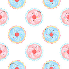 Seamless cupcake pattern