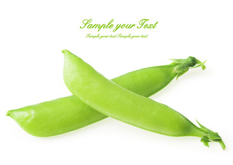 fresh green peas isolated on a white background