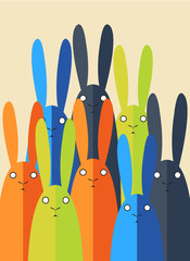 Postcard with rabbits