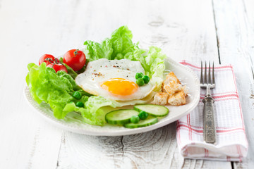 Breakfast with fried egg