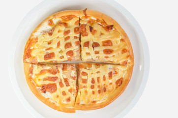 pizza on white background