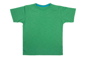 Green T- shirt isolated on white background