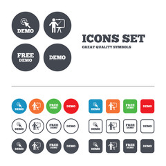 Demo with cursor icon. Presentation billboard