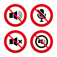 Player control icons. Sound, microphone and mute