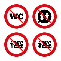 WC Toilet icons. Gents and ladies room.