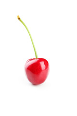 Ripe cherry isolated on white