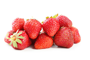 Strawberries berries isolated on white