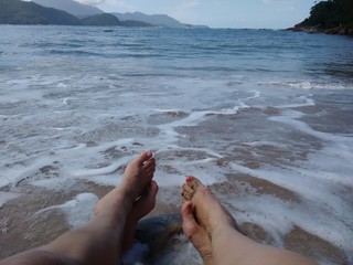 Relaxando na praia