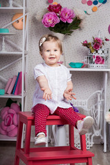 Naklejka premium Sweet little girl