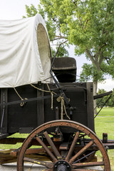 Rustic covered wagon used for travel