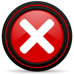 Fototapeta premium cancel red glossy web icon