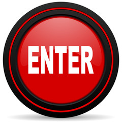 enter red glossy web icon