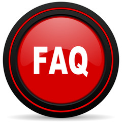 faq red glossy web icon