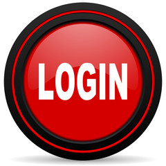 login red glossy web icon