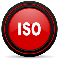 iso red glossy web icon