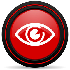 eye red glossy web icon