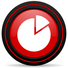 chart red glossy web icon