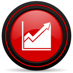 histogram red glossy web icon