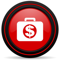 Obraz premium financial red glossy web icon