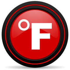 fahrenheit red glossy web icon