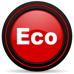 eco red glossy web icon