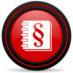 law red glossy web icon